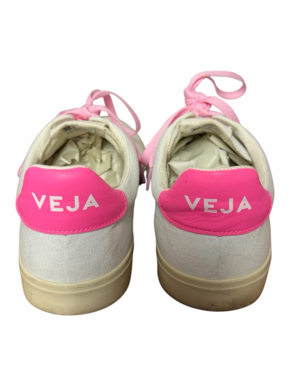 Veja V-10 White Sneakers with Pink Accents eco friendly size 9.5 - Picture 4 of 11